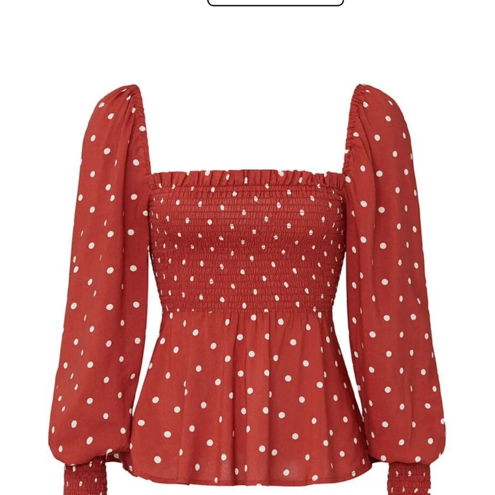 Auguste The Label Red Polly Sunday Blouse